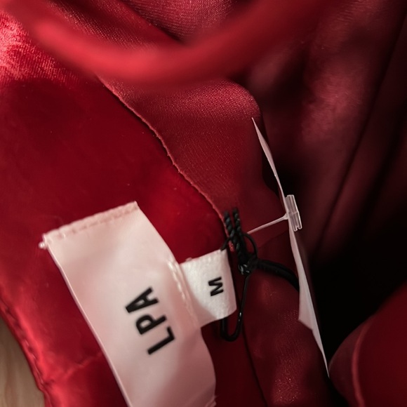 LPA Raveena Halter Scarf Maxi Dress in Cherry Red - Picture 11 of 13